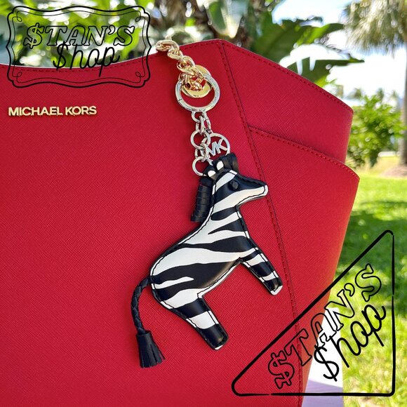 MICHAEL KORS Zebra Keychain Key Fob Bag Charm - Black - 35S5SGFK3Y - Picture 5 of 13